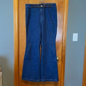 Express Slim Flare Super High Rise Jeans Petite L